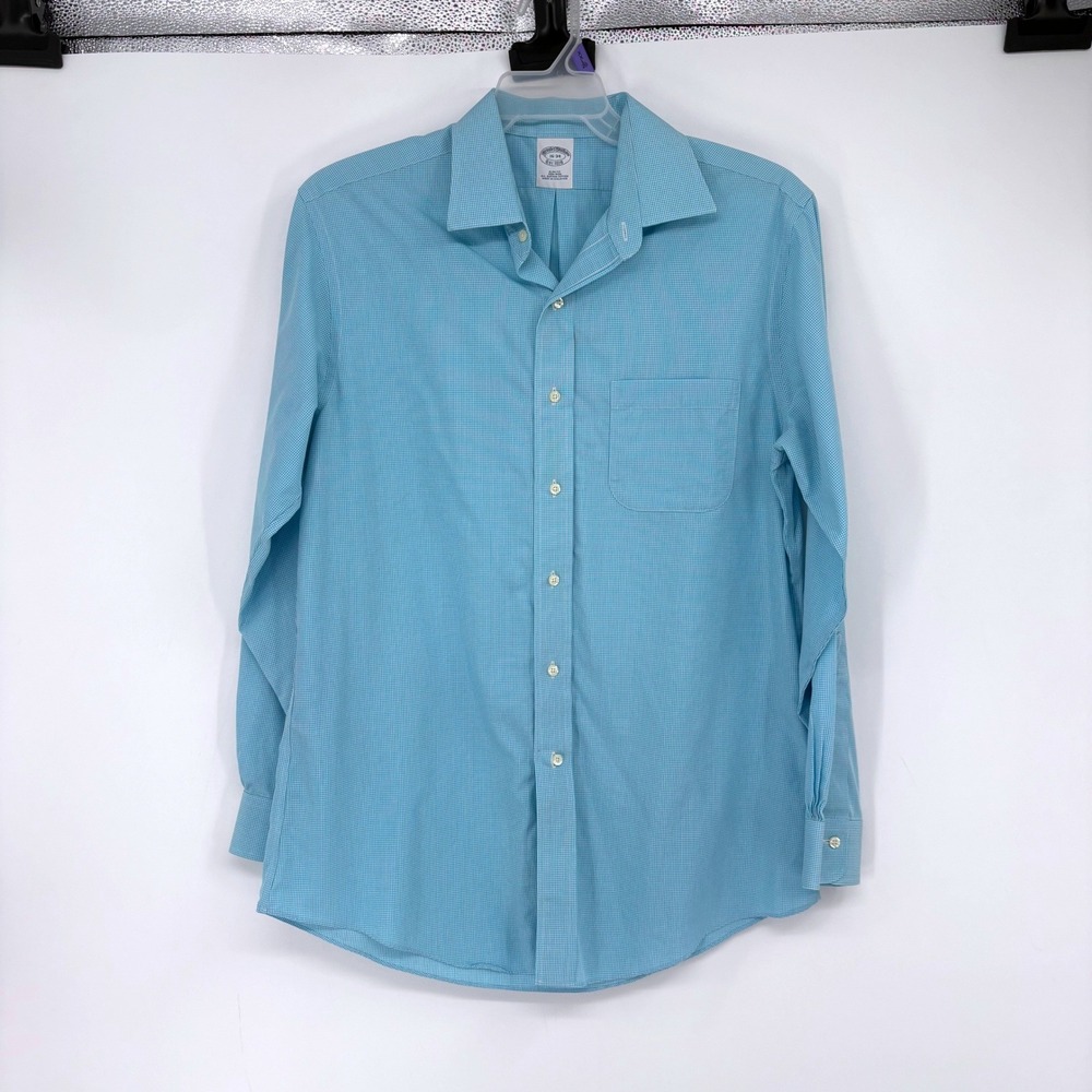 Brooks‎ Brothers Button Down 16-34 Light Blue Slim Fit Non-Iron Supima Cotton